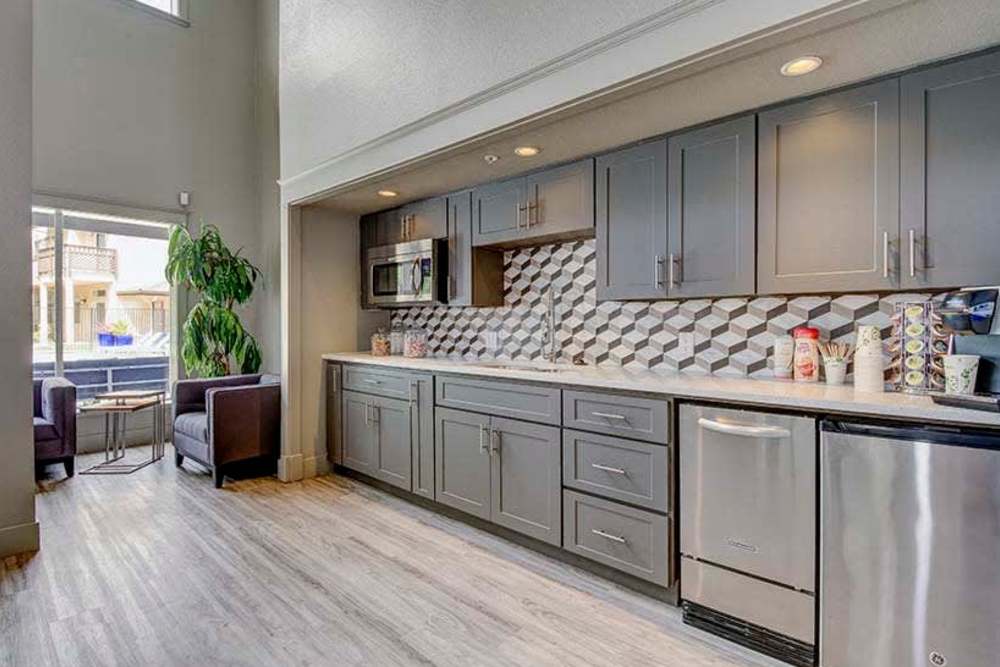 Luxury community kitchen in the clubhouse at Octave in Davis, California