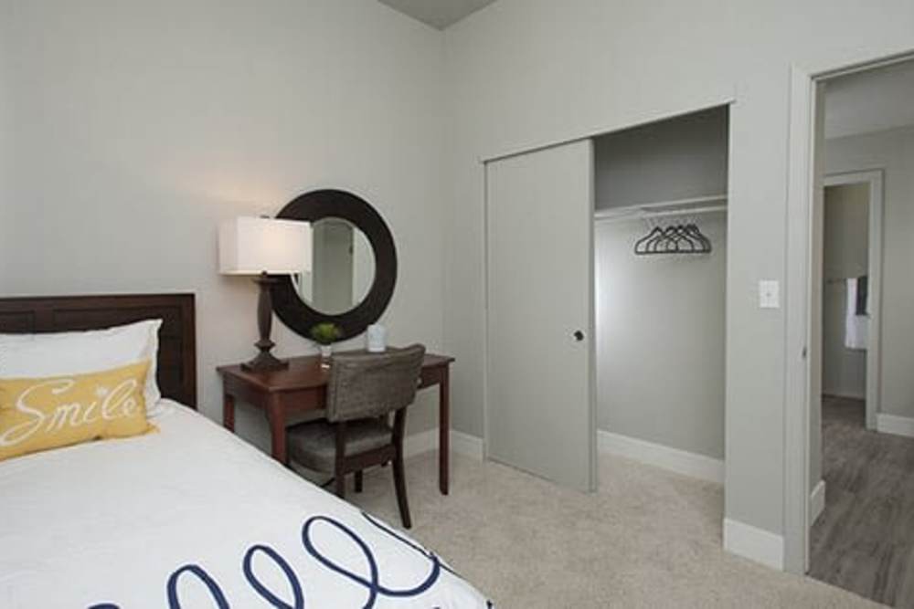 Spacious bedroom with large closet at Octave in Davis, California