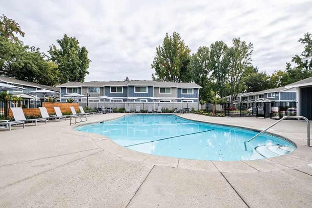 Swimming pool at Sixty58 Townhomes in Sacramento, California