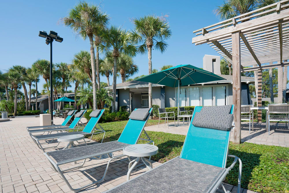Poolside lounge chairs at Park Avenue in Jacksonville, Florida
