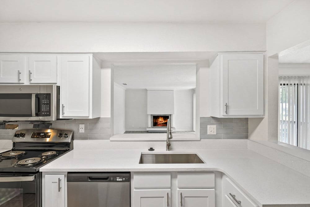 Staged kitchen at The Avenues in Jacksonville, Florida