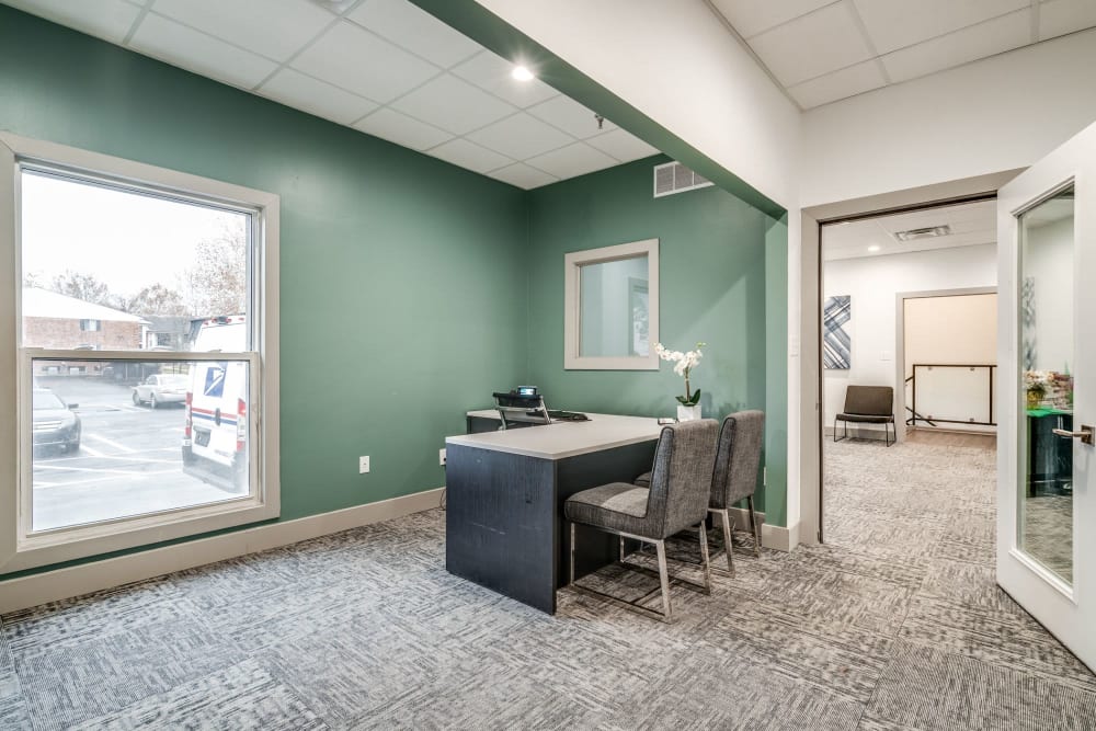 Leasing desk at Sutton Place in Southfield, Michigan