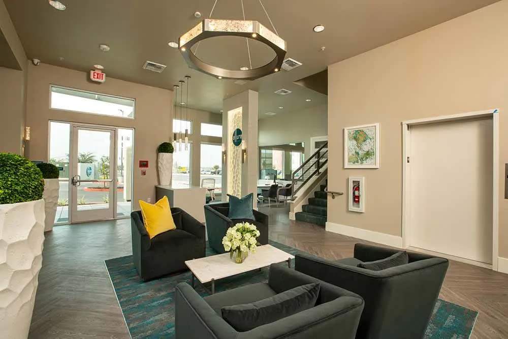 Lobby at Allure Apartments in Modesto, California