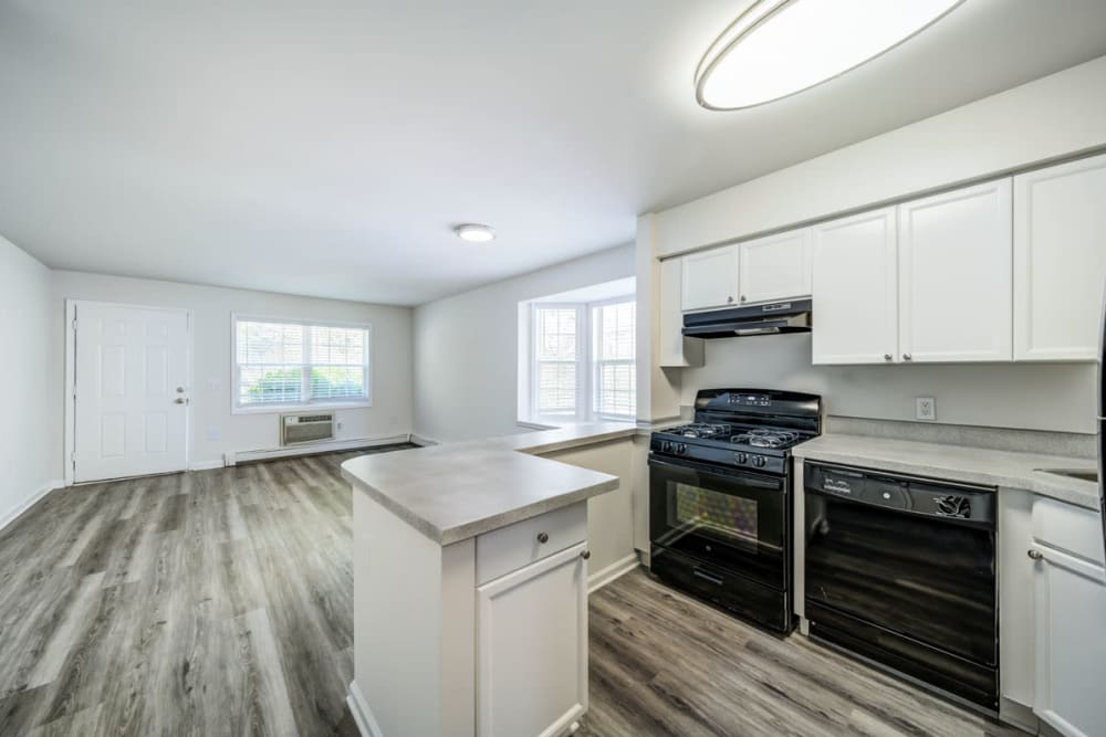 Upgraded model kitchen at Nob Hill in Elmsford, New York