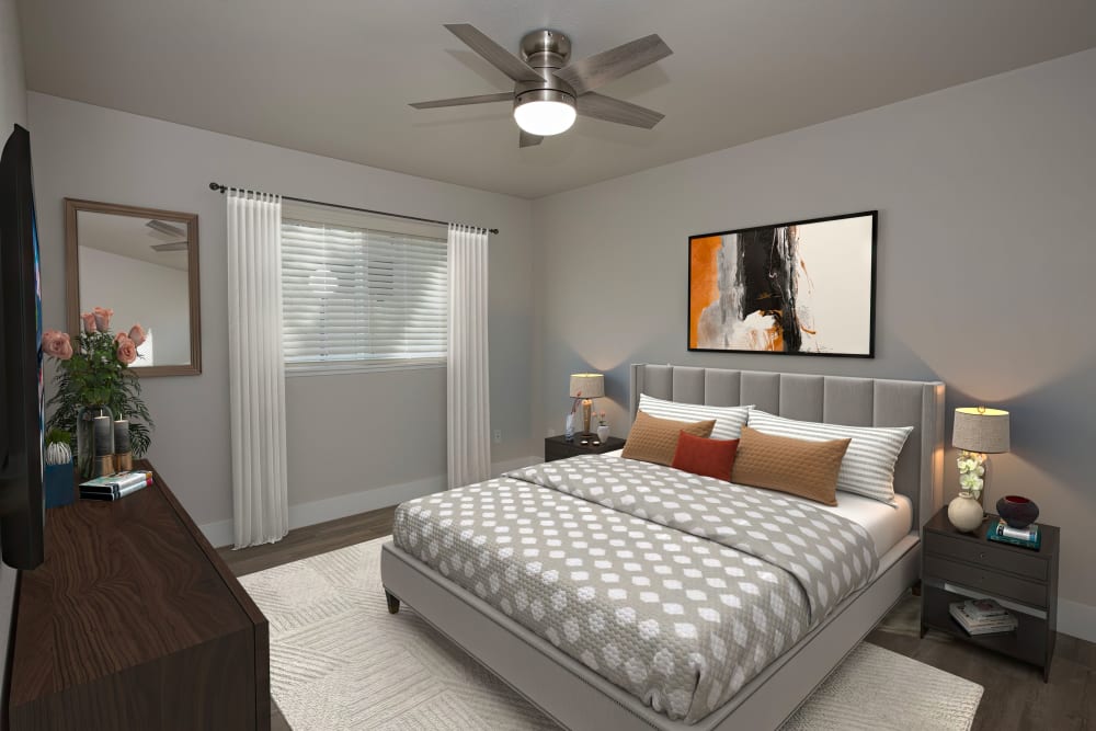 Bedroom area at Meritage Apartments in Lodi, California