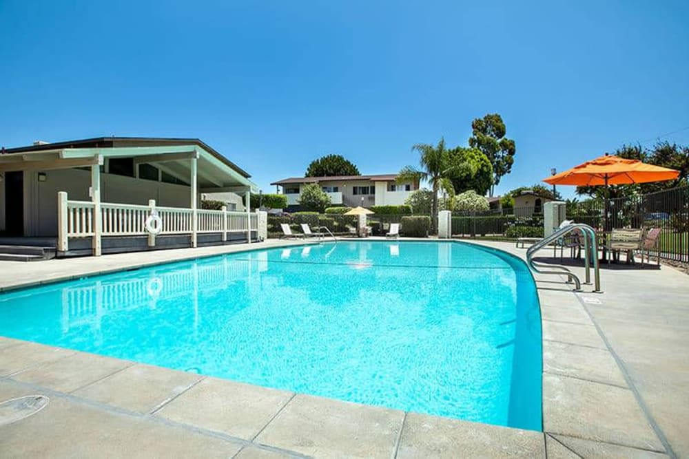 Refreshing swimming pool at Park Grove in Garden Grove, California