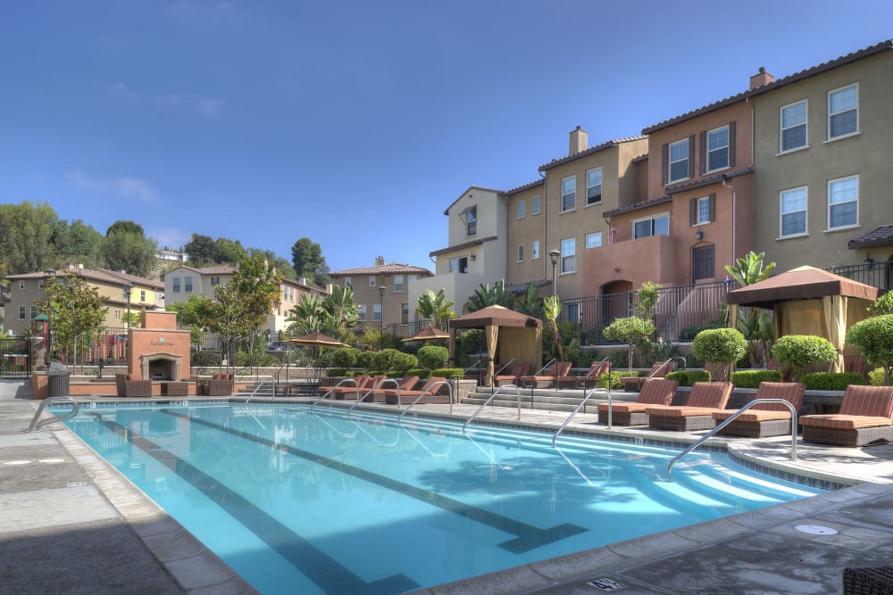 Swimming pool at Piazza D'Oro in Oceanside, California