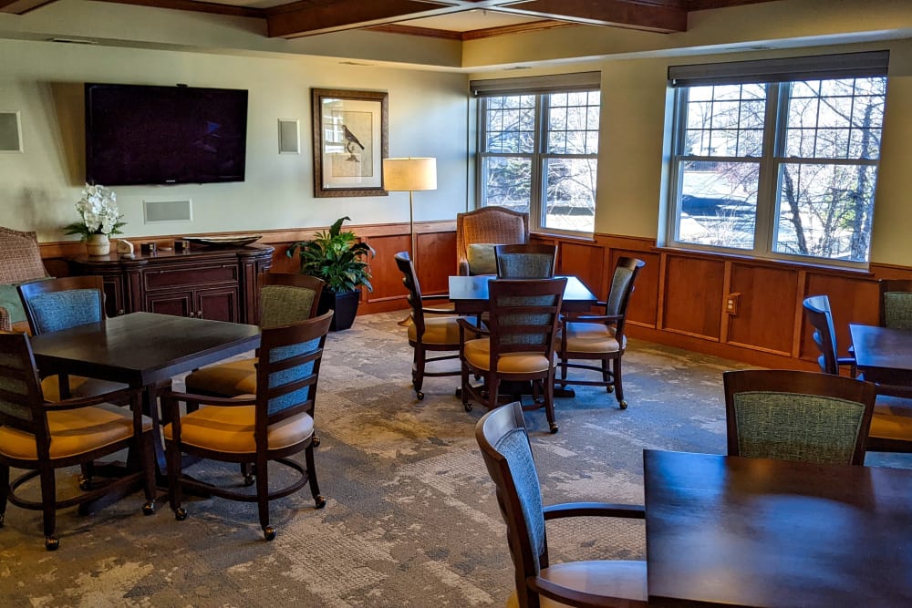 Club room at Applewood Pointe of Bloomington at Southtown in Bloomington, Minnesota. 