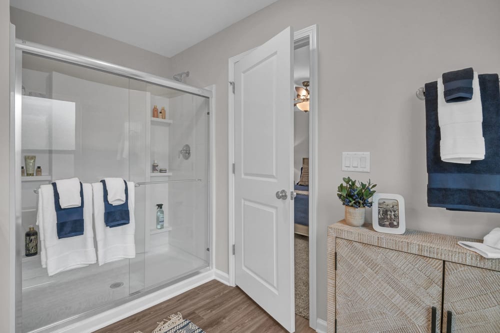 Standing shower and well lit bathroom at The Artisan Living North Beach 