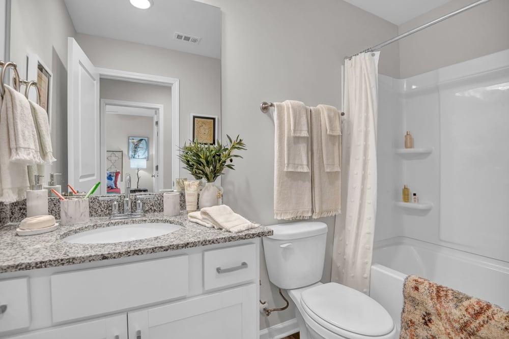 Large counter space in bathroom interior at The Artisan Living North Beach 