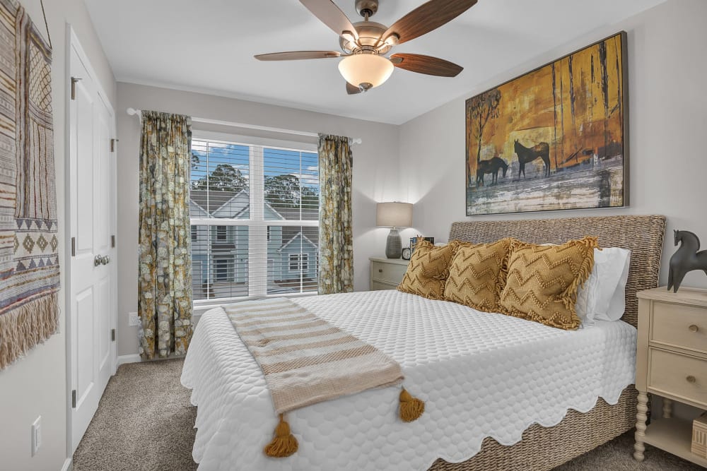 Bright bedroom with large window at The Artisan Living North Beach 