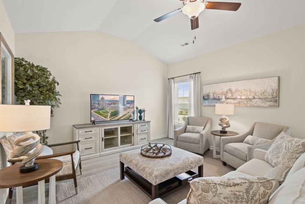 Luxurious living room at Dupont Meadows in Fort Wayne, Indiana