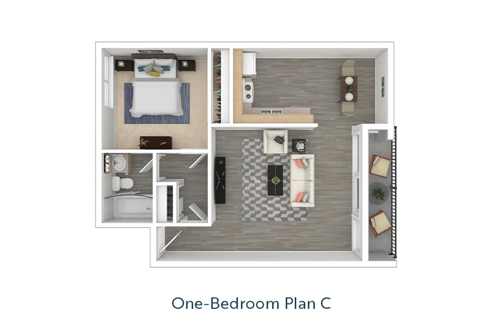  One-Bedroom Floor Plan C