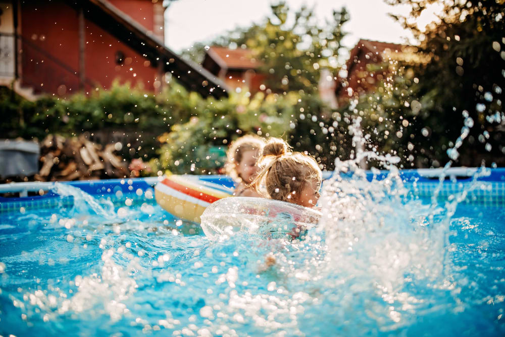 Kids playing in the pool at Brio Parc in Madison, Alabama
