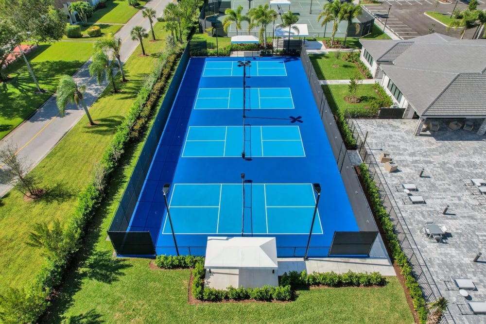 Large community tennis courts at Solera at Avalon Trails in Delray Beach, Florida