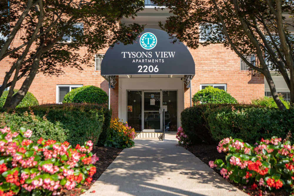 Front doors at Tysons View in Falls Church, Virginia