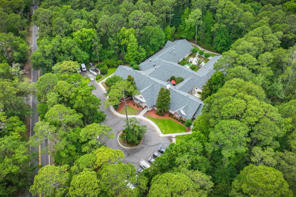 Aerial view of Harbor Cove Memory Care in Hilton Head Island, South Carolina