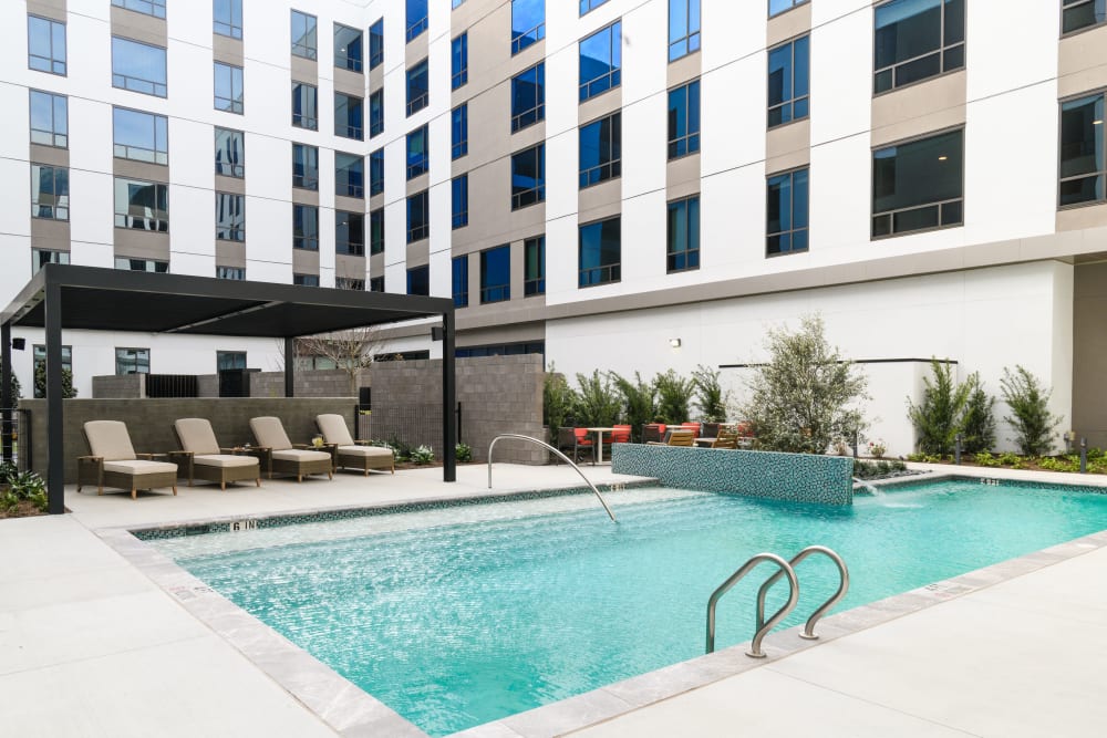Luxury inground pool at Clearwater at The Heights in Houston, Texas