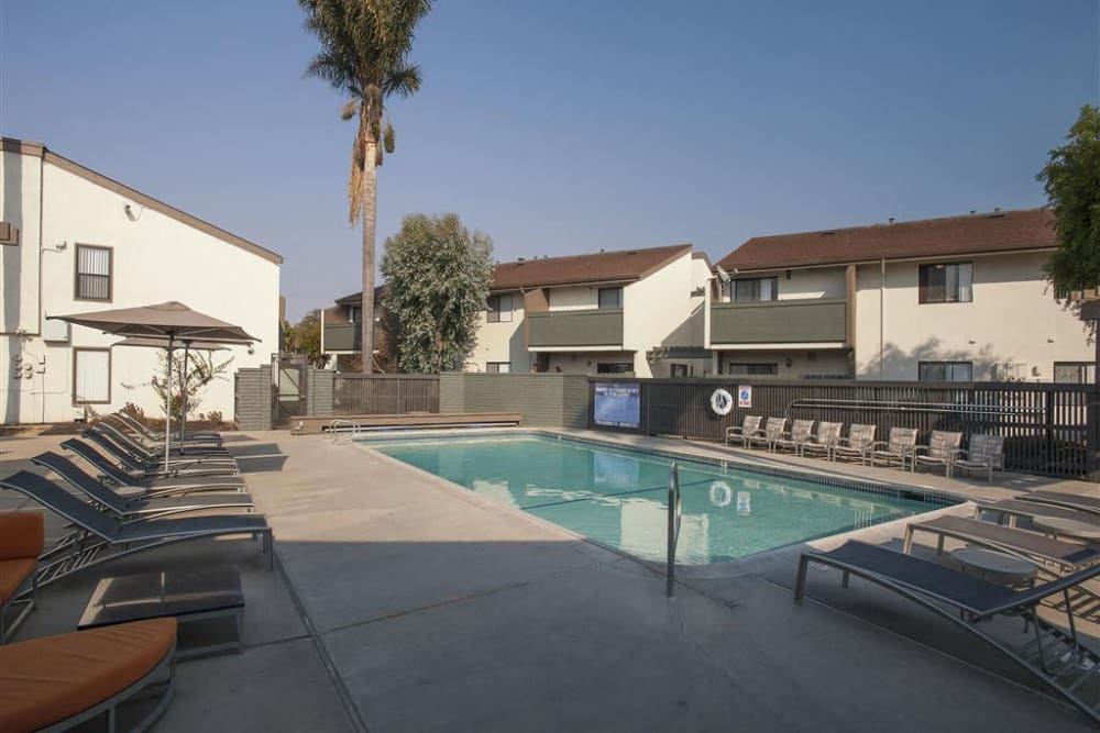 Overview of pool area at Sheridan Park in Salinas, California