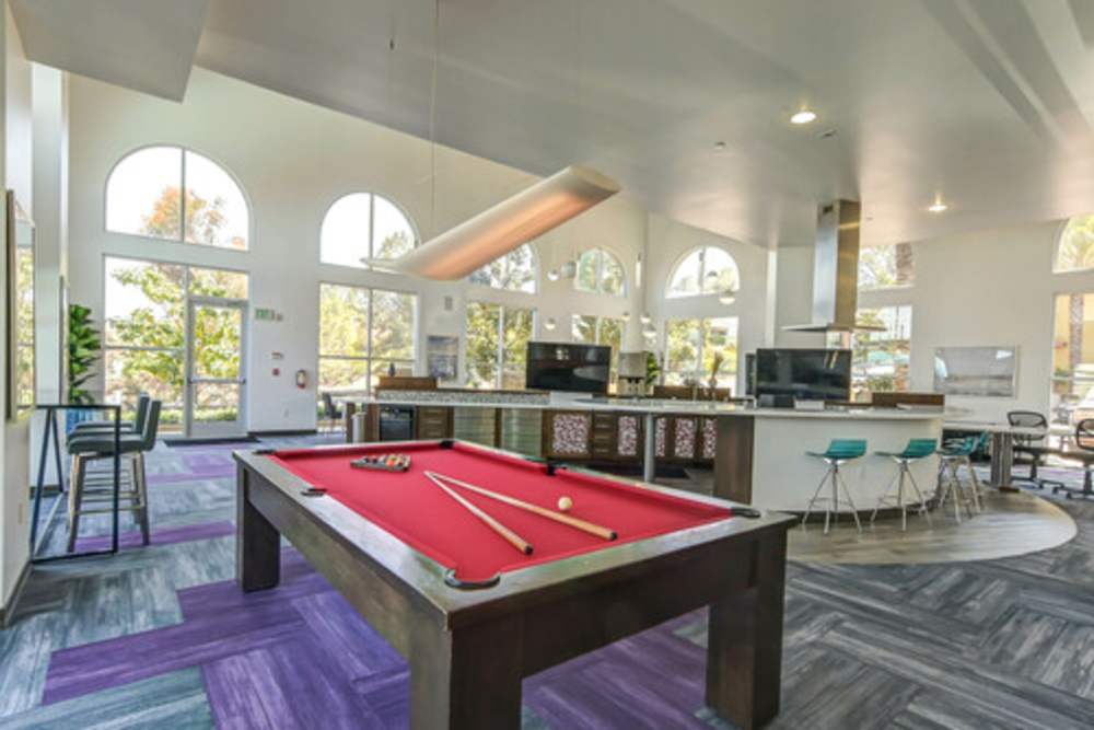 Pool table at Solterra in San Diego, California
