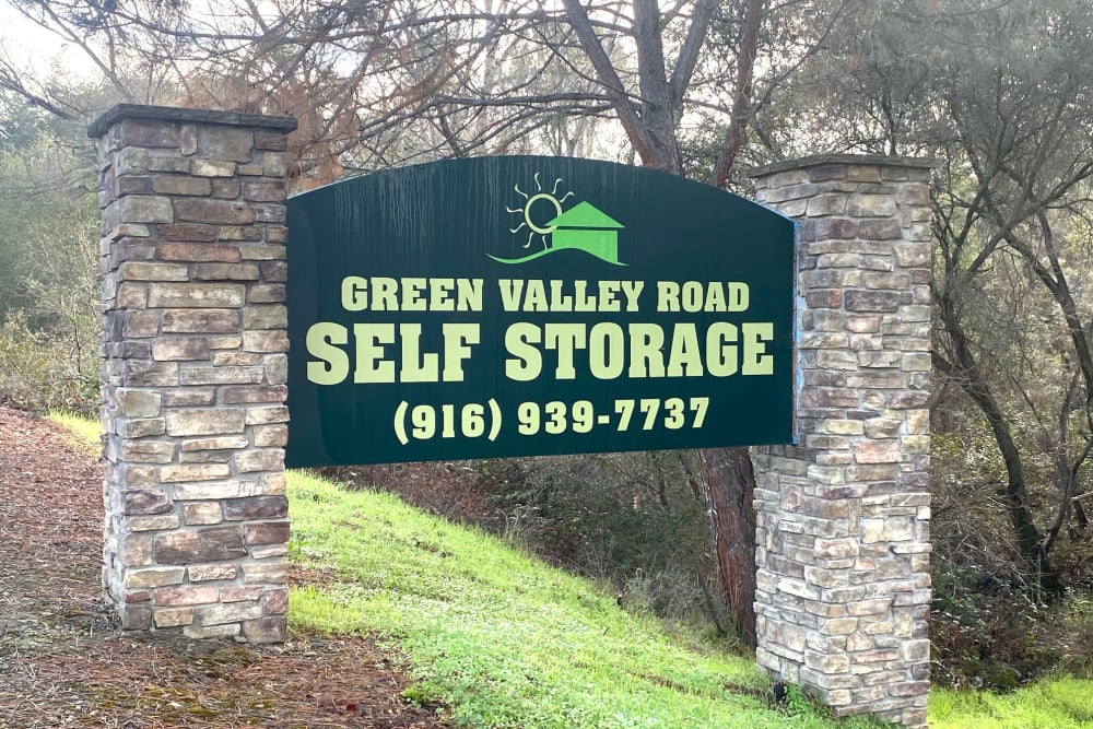 Entrance at Green Valley Road Self Storage in El Dorado Hills, California