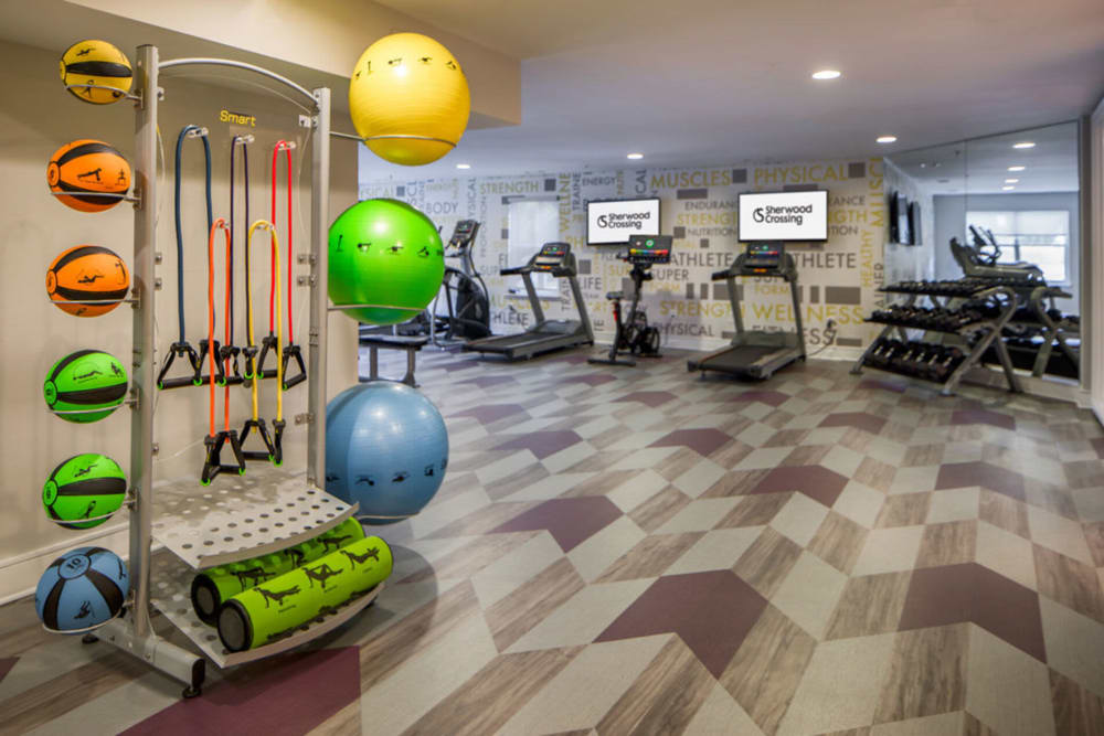 Fitness center at Sherwood Crossing in Elkridge, Maryland