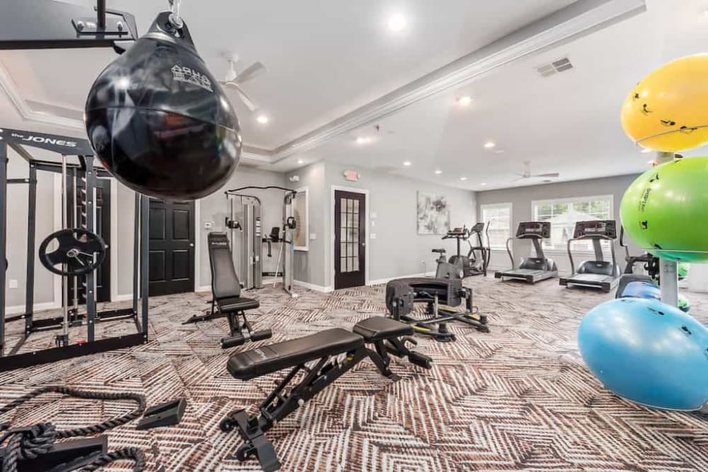 Modern gym at Albany Landings in Westerville, Ohio