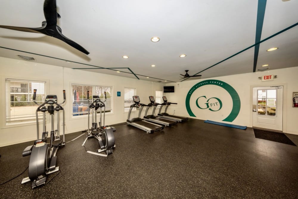 Fitness center with equipment at Winchester Park in Groveport, Ohio
