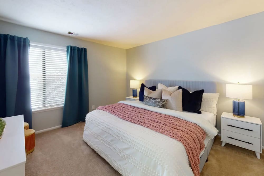 Bedroom at Woodbridge Apartments in Fort Wayne, Indiana
