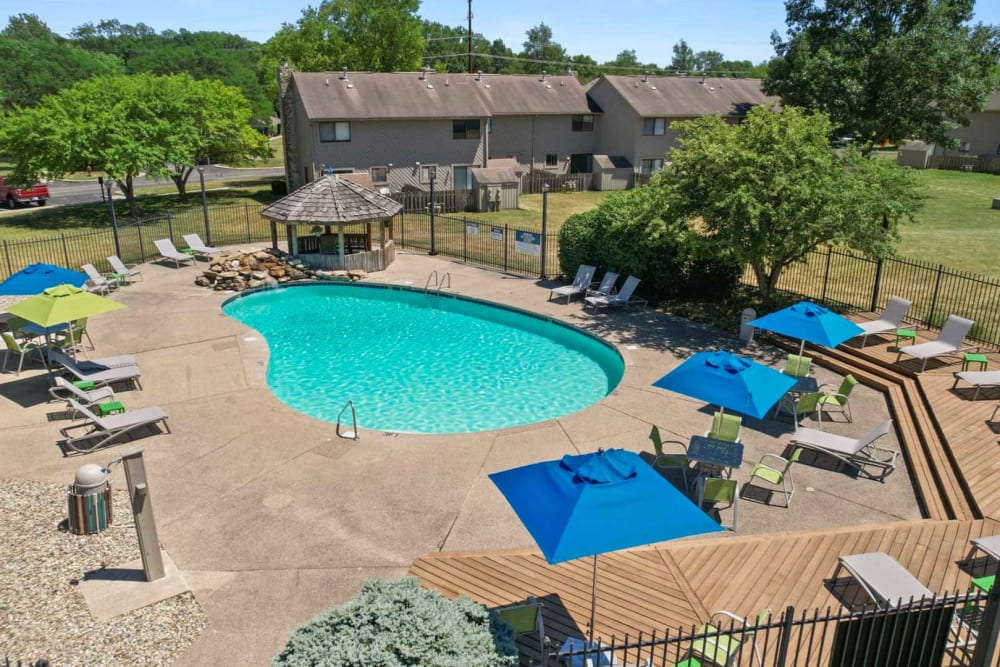 Second swimming pool at Woodbridge Apartments in Fort Wayne, Indiana