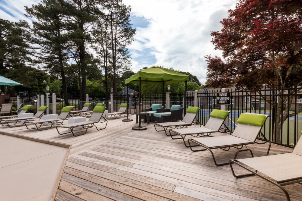 Lounge pool side at Duraleigh Woods in Raleigh, North Carolina