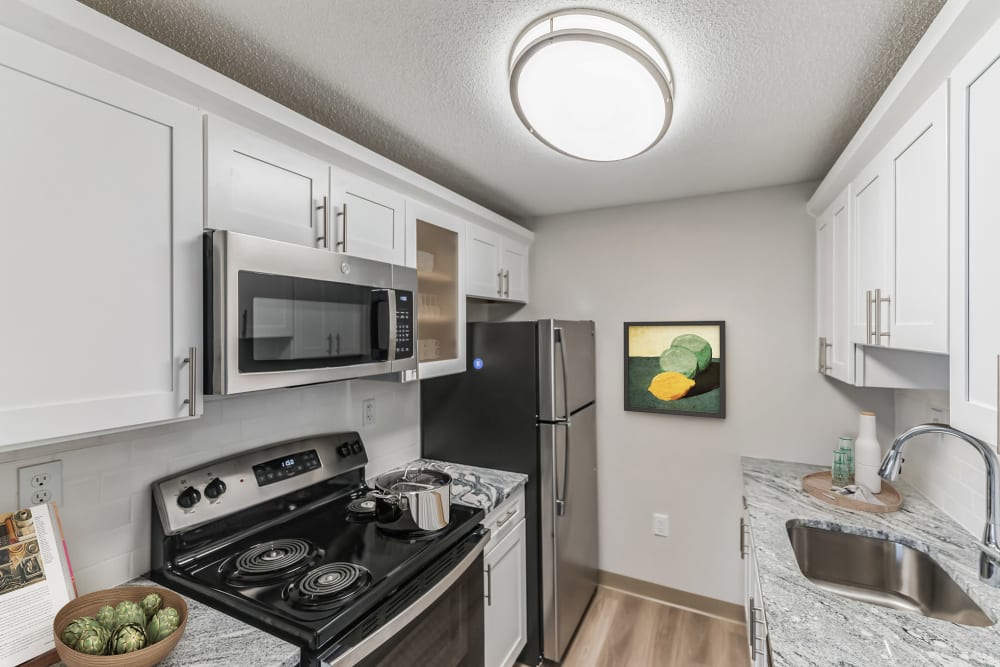 Our Modern Apartments in Enfield, Connecticut showcase a Kitchen