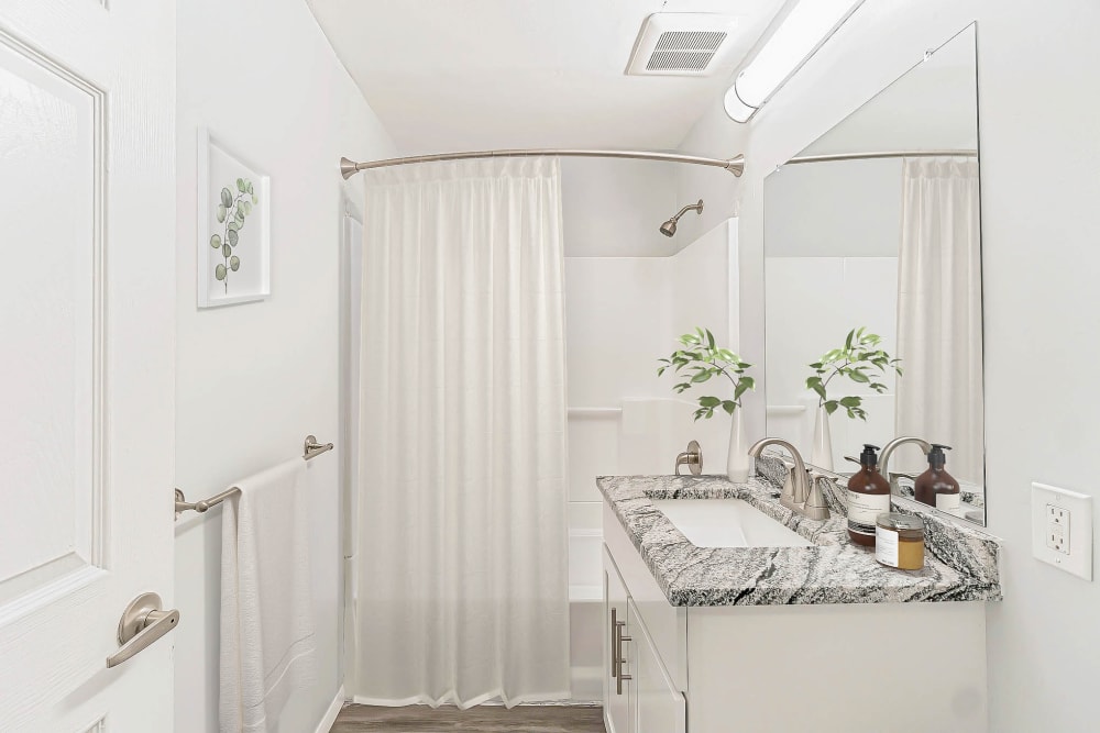 Newly Renovated Bathroom at Park Village West in Westborough, Massachusetts