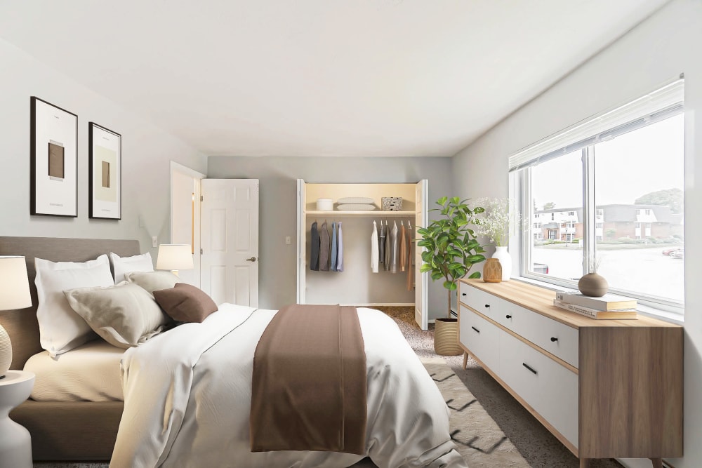 Newly Renovated Bedroom at Park Village West in Westborough, Massachusetts