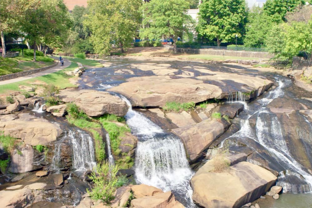 Natural areas and walking trails near West Village Lofts at Brandon Mill in Greenville, South Carolina