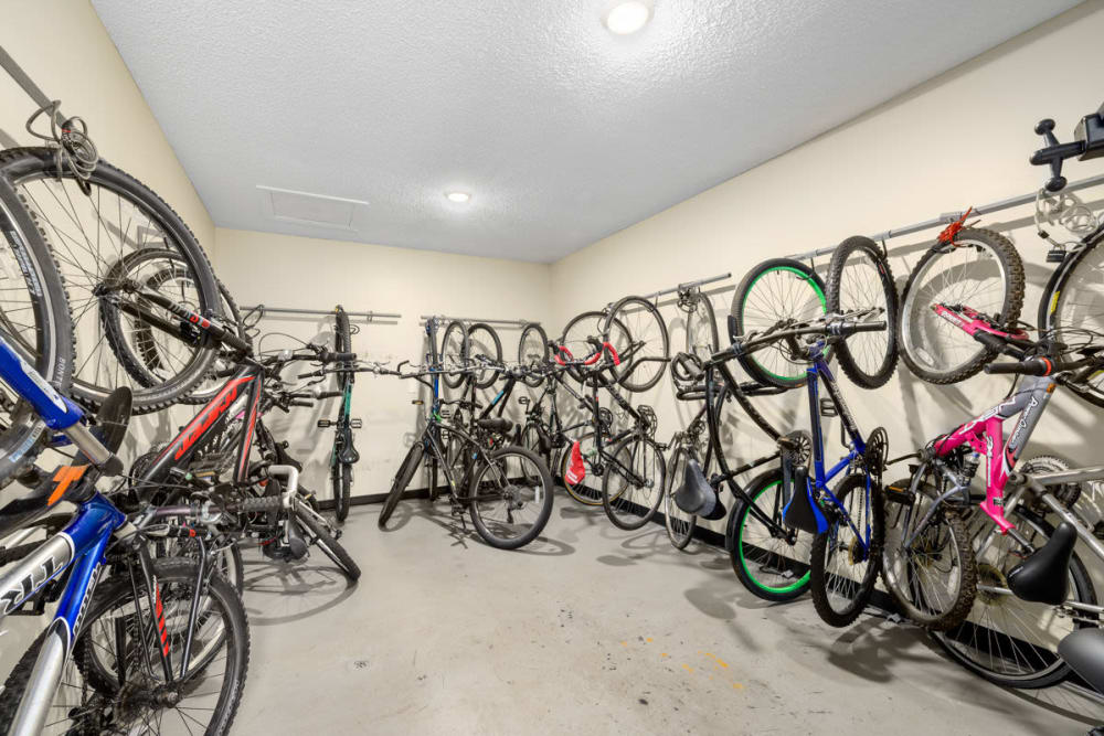 Bicycle storage at Sailboat Bay in Raleigh, North Carolina