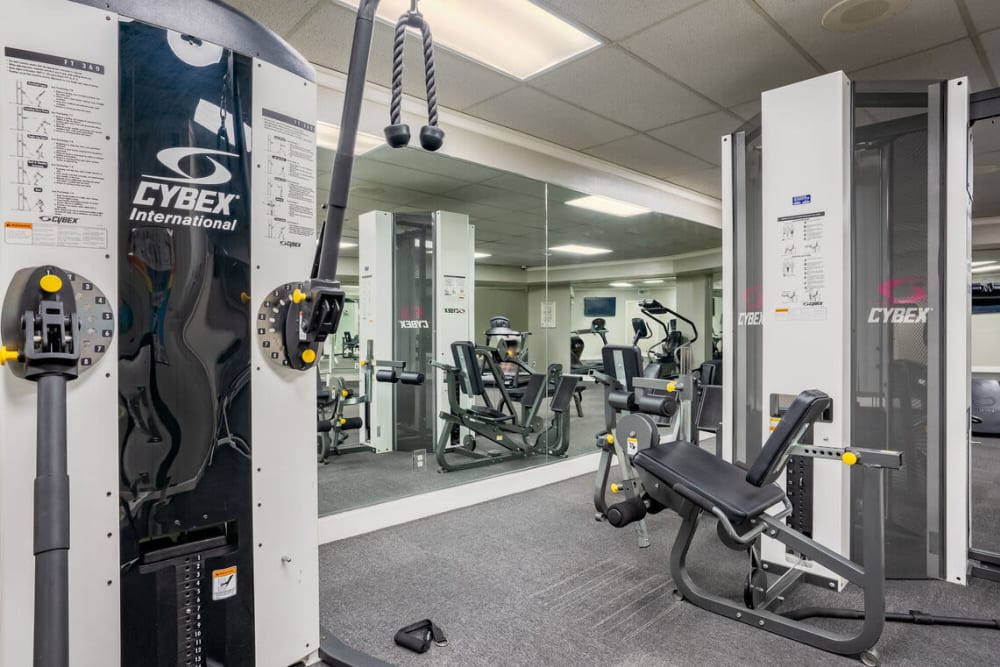 Fitness room at Glo Apartments in Albuquerque, New Mexico