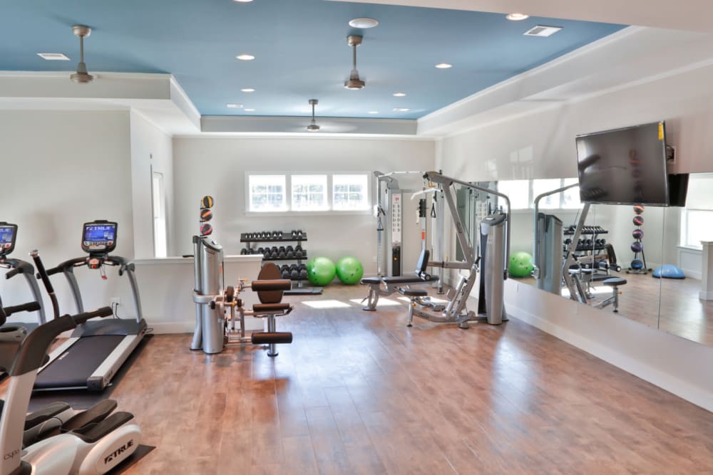 Modern Fitness Center at Apartments in Simsbury, Connecticut