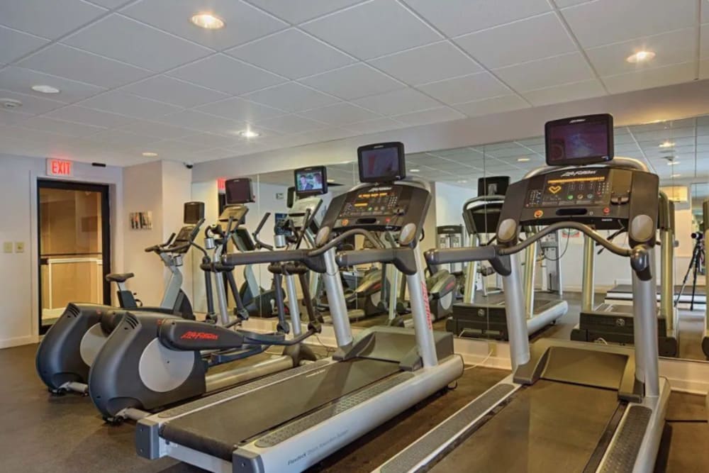 high end gym at Eagle Rock Apartments at Framingham in Framingham, Massachusetts
