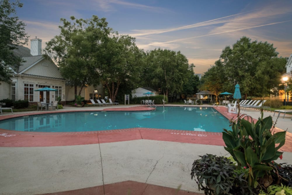 Pool view at at Eagle Rock Apartments at Freehold in Freehold, New Jersey