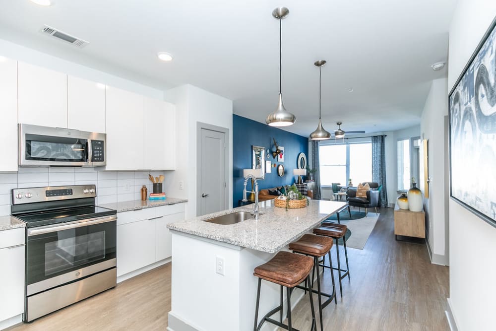 Modern and stylish kitchen at EDGE on the Beltline | Apartments in Atlanta, Georgia