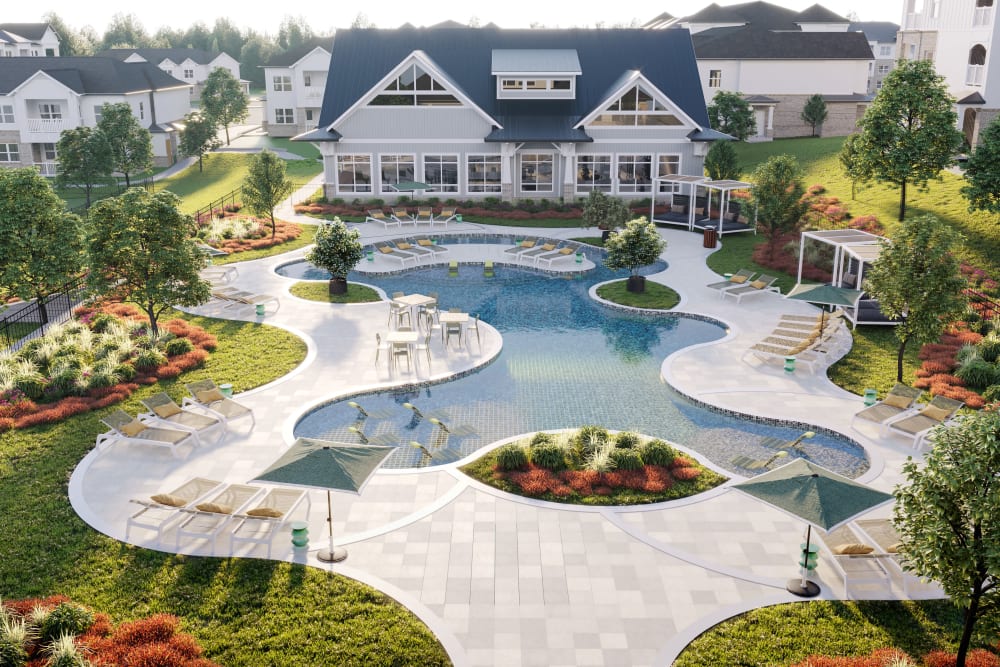 Drone shot of the property at Paxton Place, Madison, Alabama
