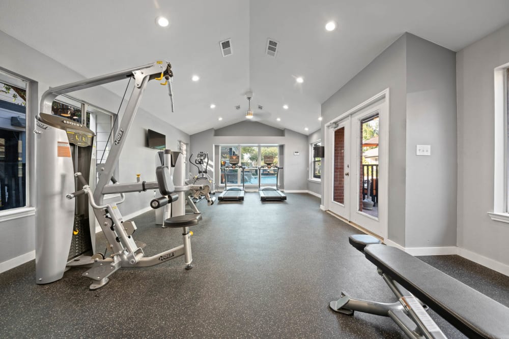 Our Modern Apartments in Lewisville, Texas showcase a Fitness Center