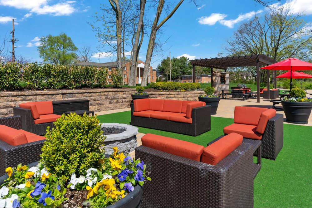 Outdoor lawn area at East of Market in Frederick, Maryland