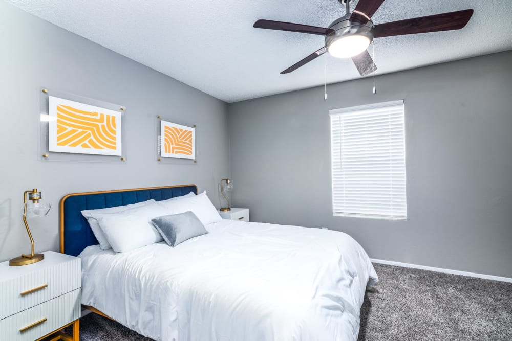 Renovated bedroom at Sagamore Apartment Homes in Benbrook, Texas