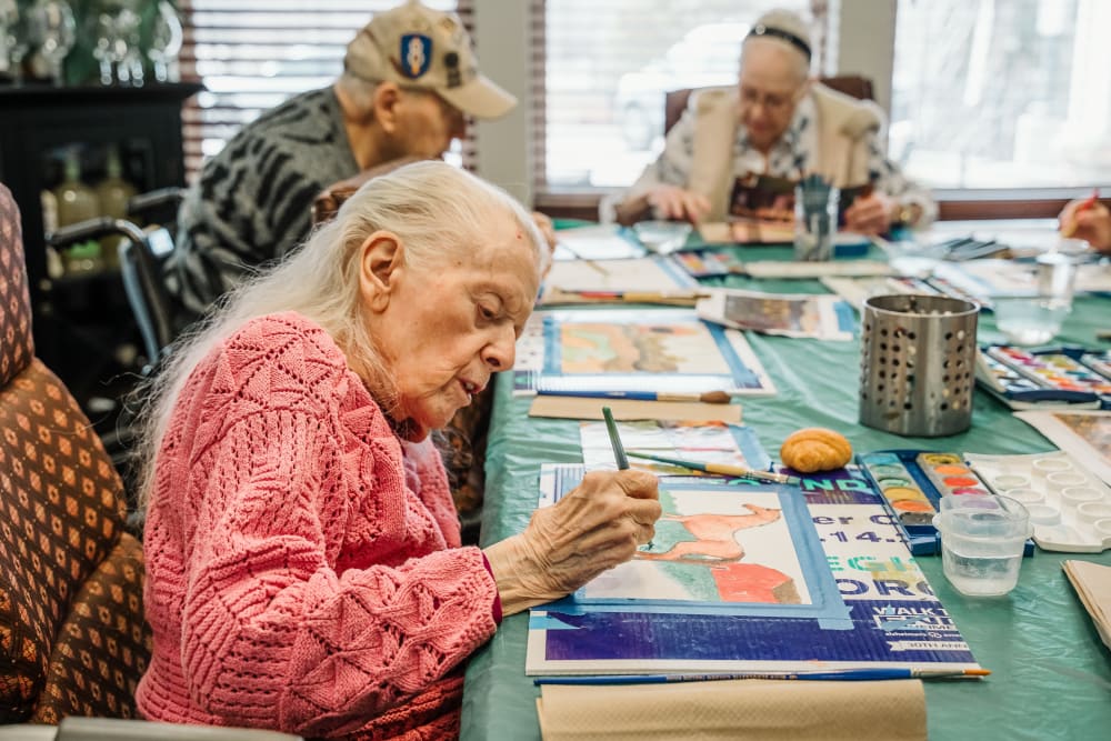 Our resident painting activity at Highline Place in Littleton, Colorado