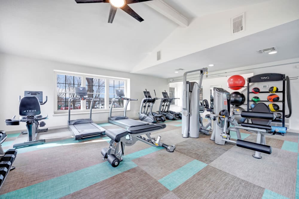 Stay healthy at our fitness center at Spice Creek in San Antonio, Texas