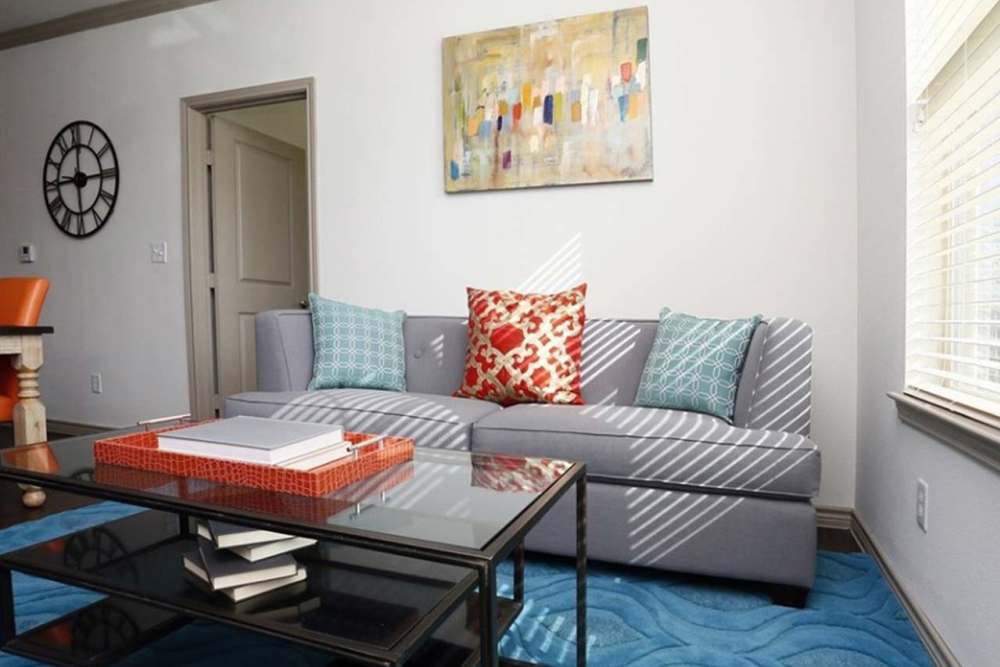 Apartment living room at Latigo Crossing in Victoria, Texas