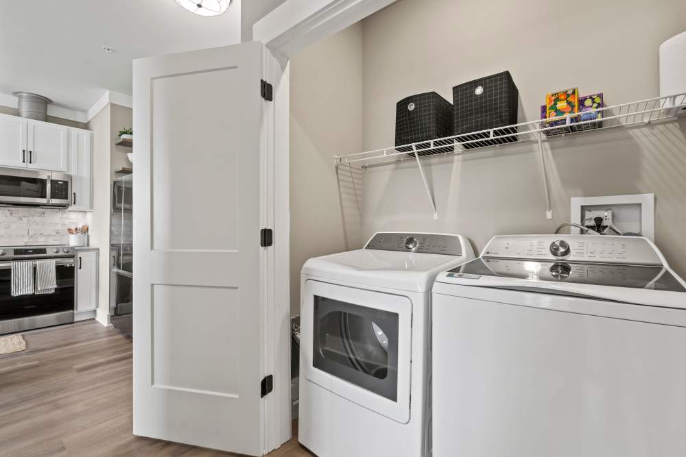 In unit washer and dryer at Upper East in Frederick, Maryland