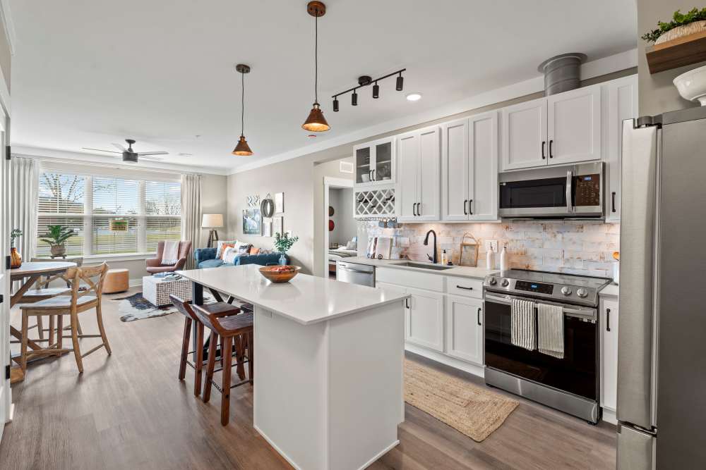 Kitchen island at Upper East in Frederick, Maryland
